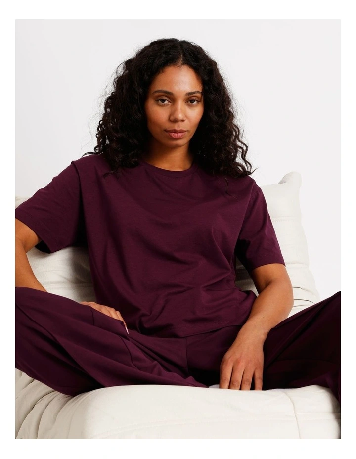 Loungewear Boyfriend Lounge T-Shirt in Plum image 2