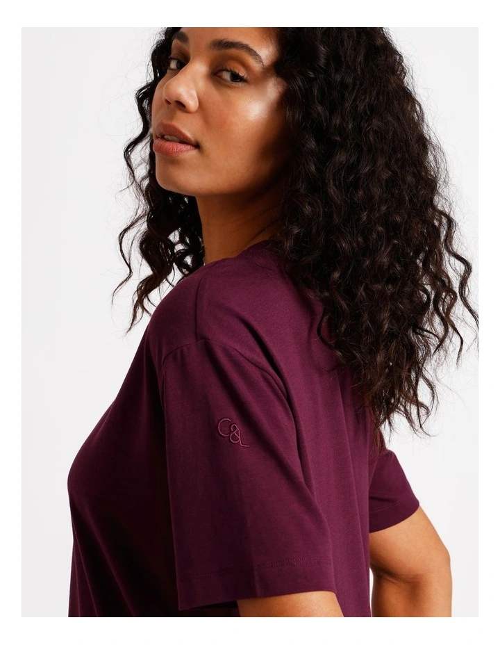 Loungewear Boyfriend Lounge T-Shirt in Plum image 3
