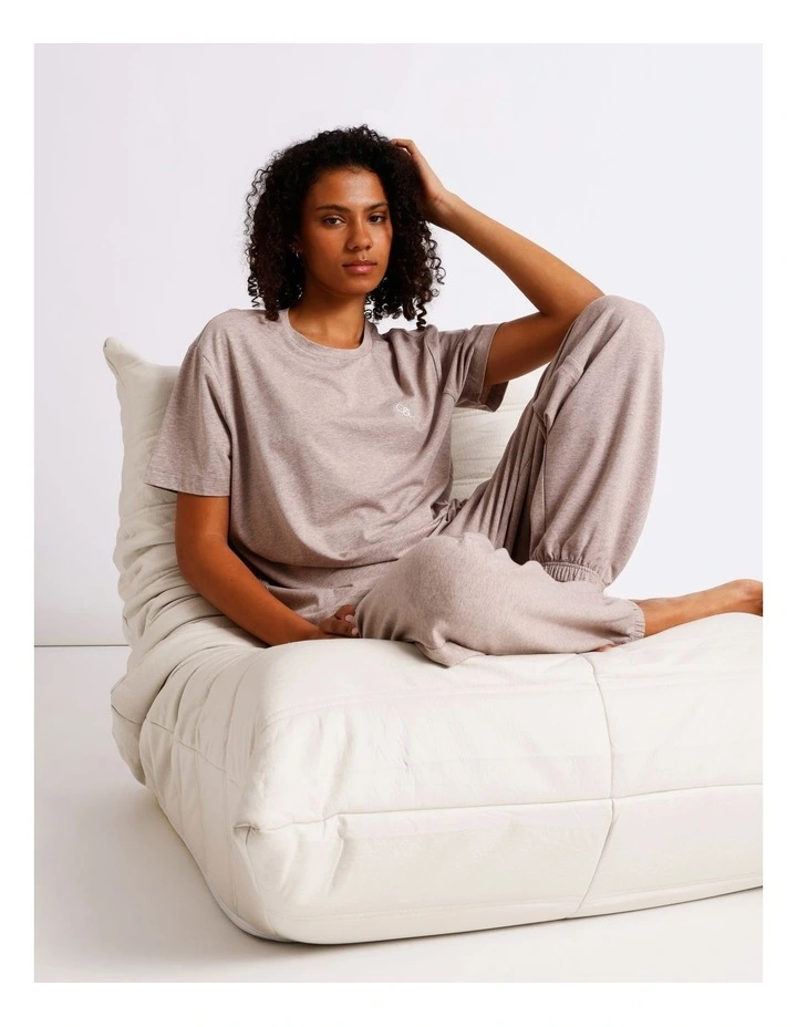 Loungewear Relaxed Boxy T-Shirt in Malt Marle image 1