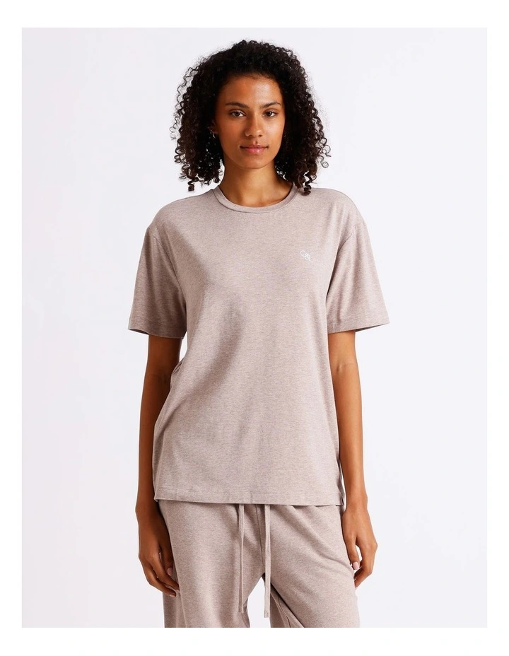 Loungewear Relaxed Boxy T-Shirt in Malt Marle image 3