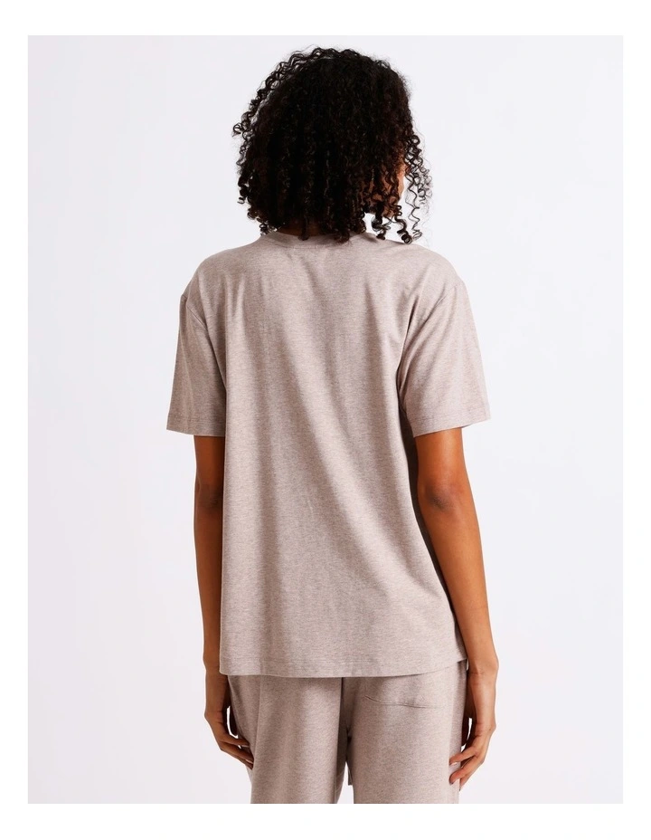 Loungewear Relaxed Boxy T-Shirt in Malt Marle image 4