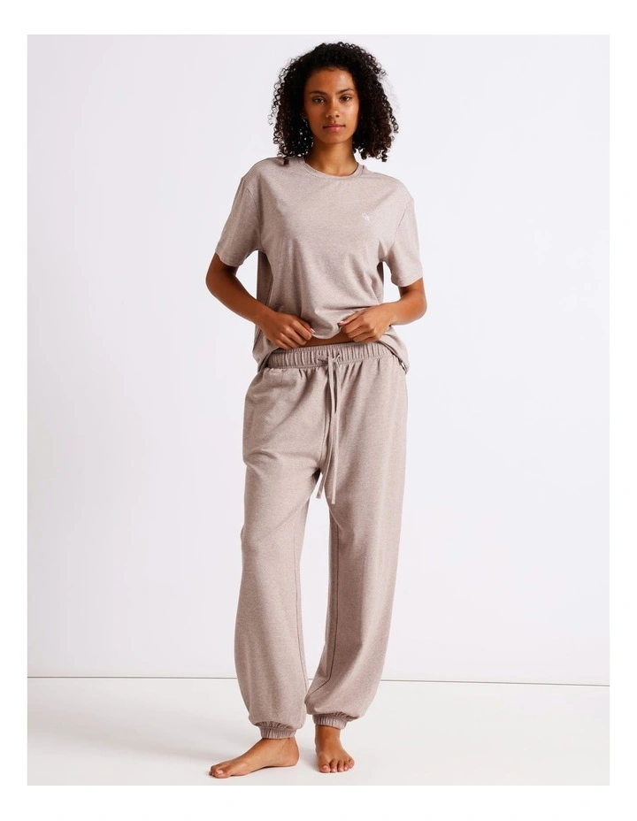 Loungewear Relaxed Boxy T-Shirt in Malt Marle image 5