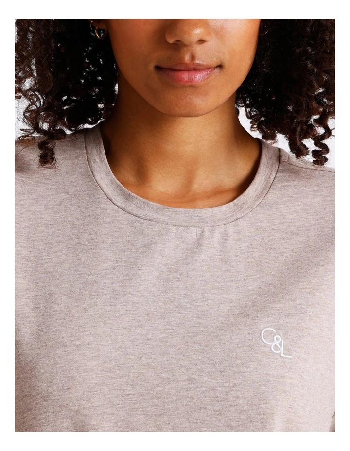 Loungewear Relaxed Boxy T-Shirt in Malt Marle image 7
