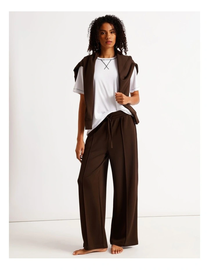 Loungewear Contrast Raglan T-Shirt in White image 2