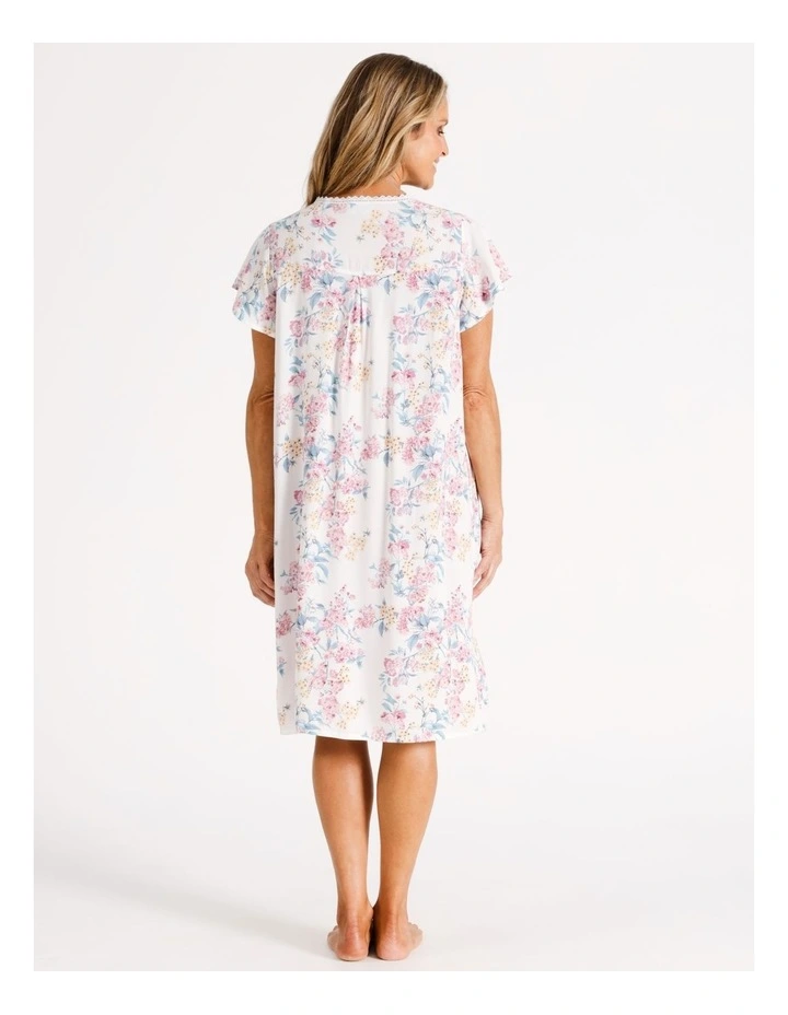 Timeless V-Neck Woven Nightie in White Floral image 4