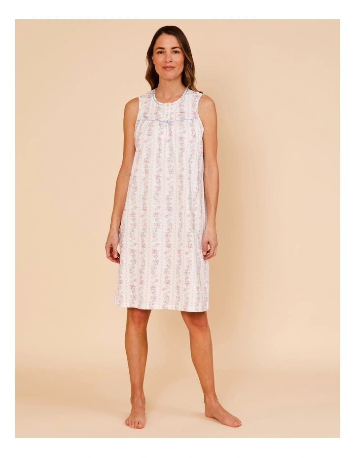 Timeless Knit Sleeveless Nightie in Wallpaper Floral Print image 1