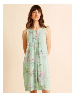 Serene Woven Nightie in Pistachio Paisley Print