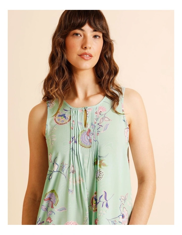 Serene Woven Nightie in Pistachio Paisley Print image 3