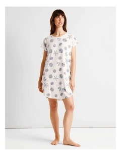 Everyday PVE Short Sleeve Nightie in Seashells Print