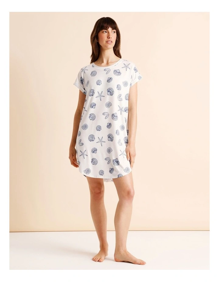 Everyday PVE Short Sleeve Nightie in Seashells Print image 1