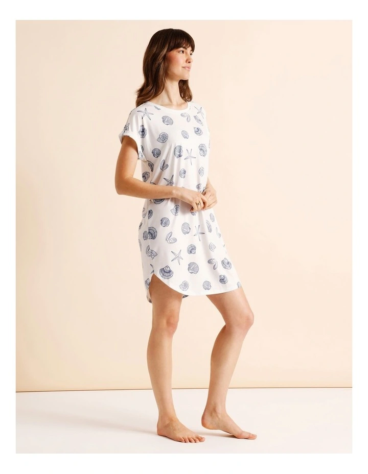 Everyday PVE Short Sleeve Nightie in Seashells Print image 4