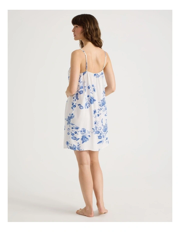 Viscose Chemise in White Floral Print image 5