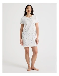 Everyday Pointelle Short Sleeve Nightie in Vintage Ditsy Floral Print