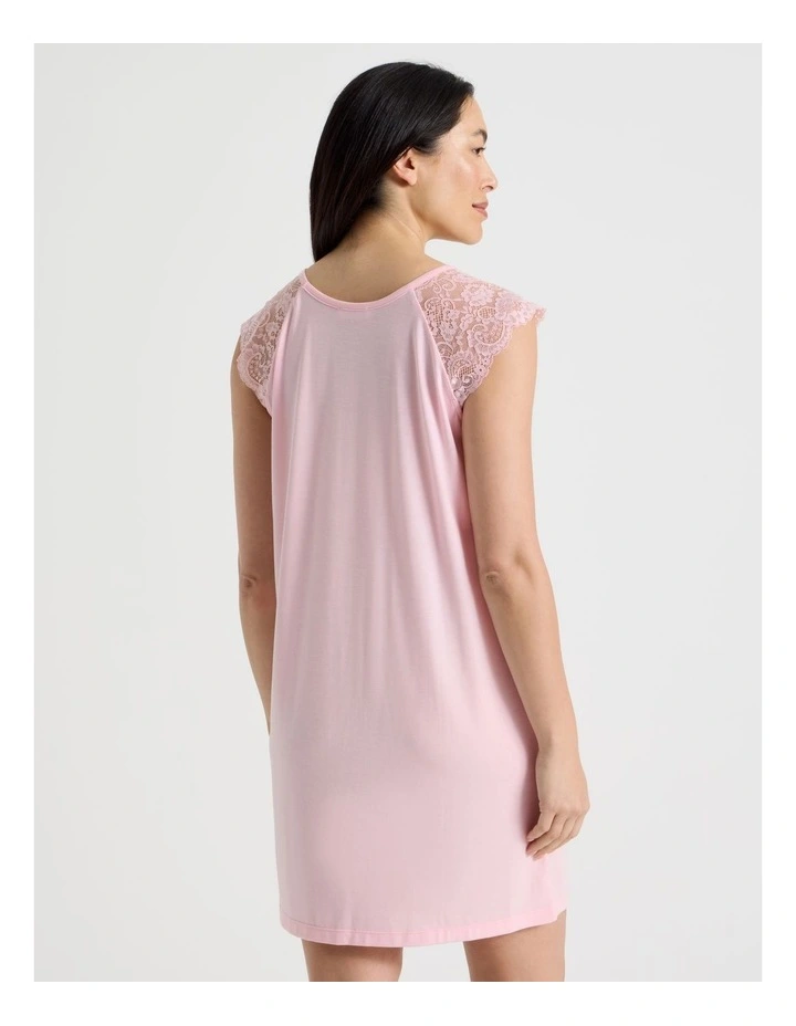 Everyday Lace Short Sleeve Nightie in Pink image 5
