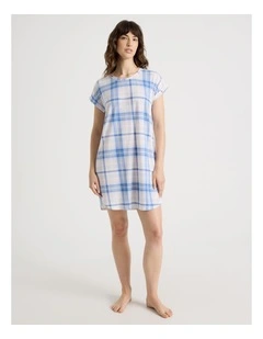 Cuff Nightie in Blue Check