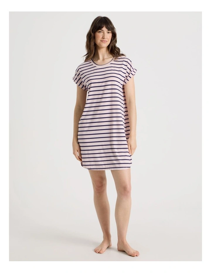 PVE Cuff Nightie in Pink Stripe image 2