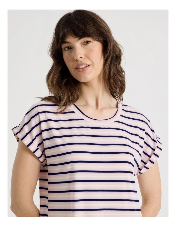 PVE Cuff Nightie in Pink Stripe image 3