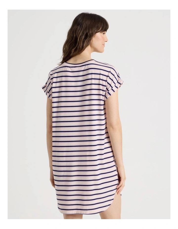 PVE Cuff Nightie in Pink Stripe image 5