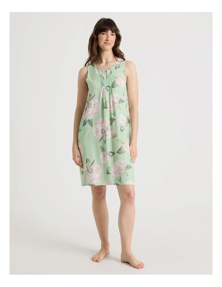 Woven Viscose Nightie in Mint Hydrangea image 2