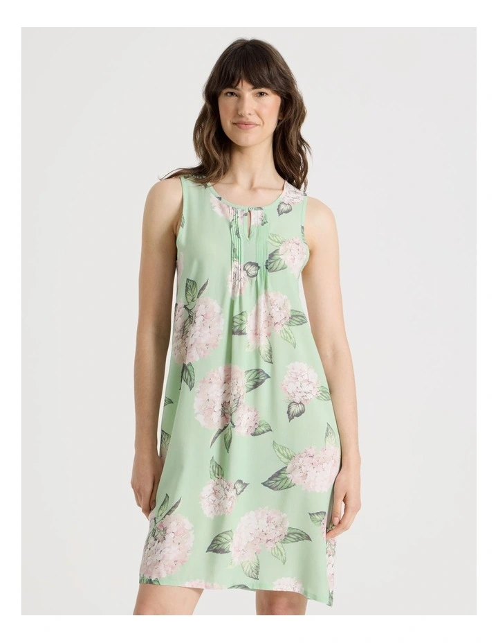 Woven Viscose Nightie in Mint Hydrangea image 4