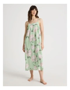 Woven Viscose Chemise in Mint Hydrangea