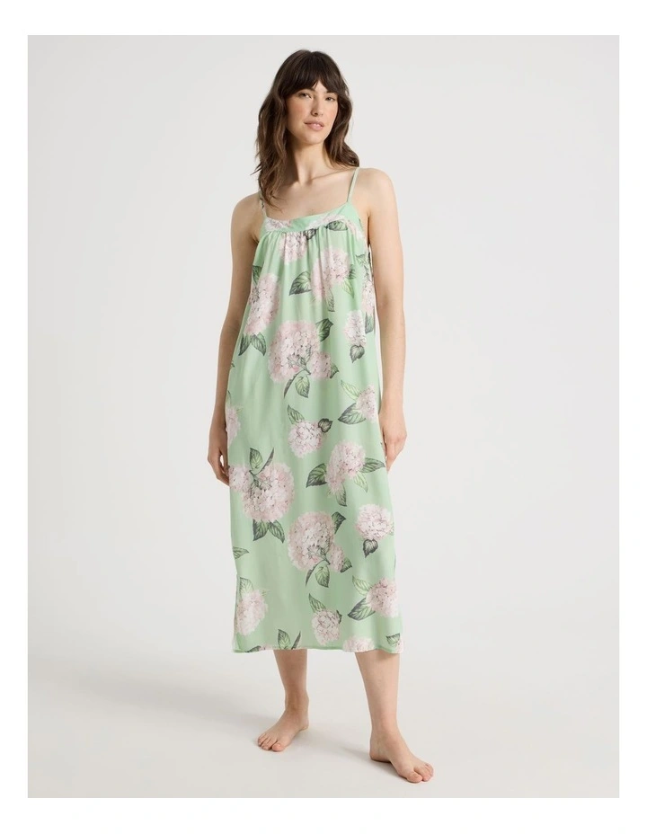 Woven Viscose Chemise in Mint Hydrangea image 1