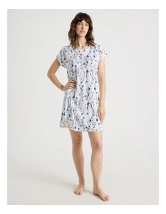 Cuff Nightie in Floating Floral Print