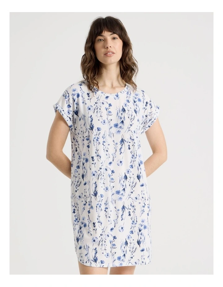 Cuff Nightie in Floating Floral Print image 3