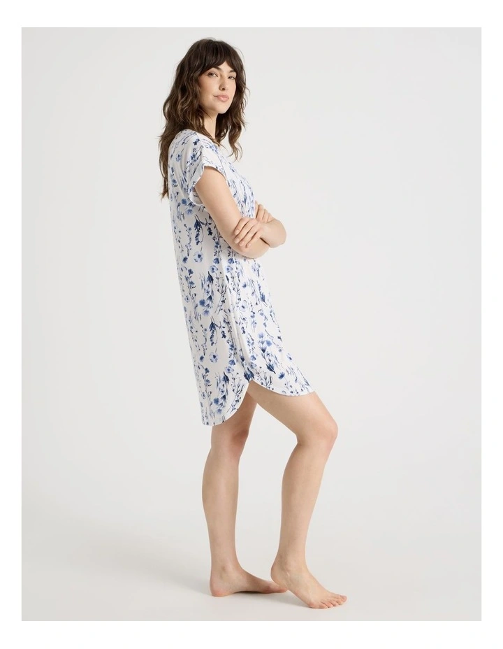 Cuff Nightie in Floating Floral Print image 4