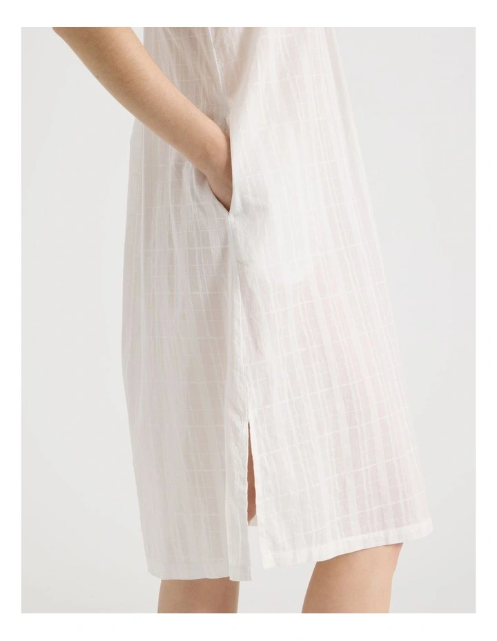 Seersucker Lace Chemise in White image 4
