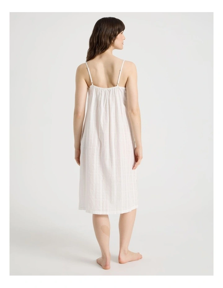 Seersucker Lace Chemise in White image 6