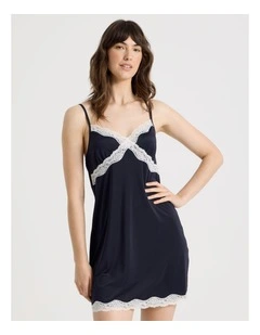 Aurora Slinky Chemise in Navy
