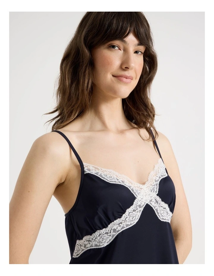 Aurora Slinky Chemise in Navy image 2