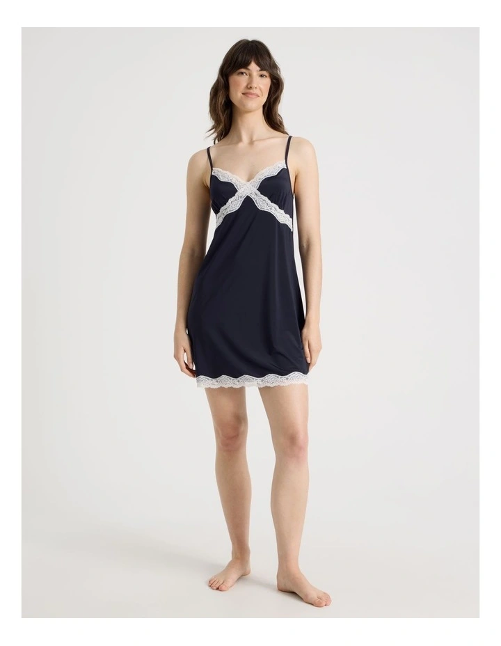 Aurora Slinky Chemise in Navy image 3