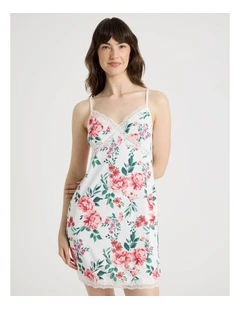 Aurora Slinky Chemise in Painted Floral