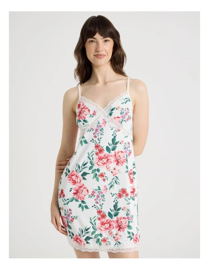 Aurora Slinky Chemise in Painted Floral image 1