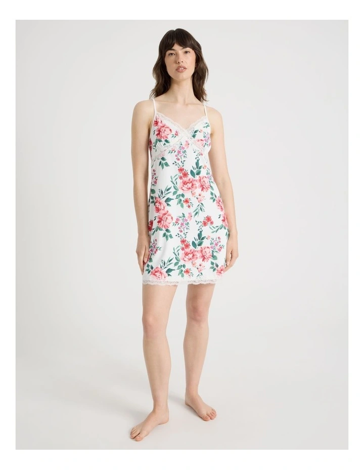 Aurora Slinky Chemise in Painted Floral image 2