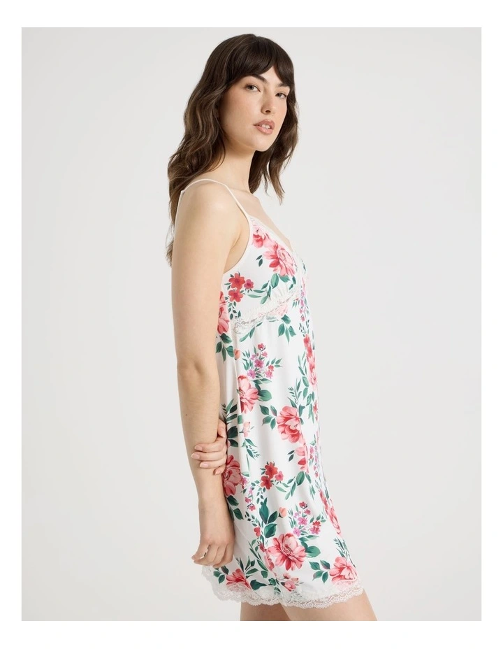 Aurora Slinky Chemise in Painted Floral image 3
