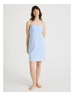 Cotton Jersey Chemise in Blue Stripe