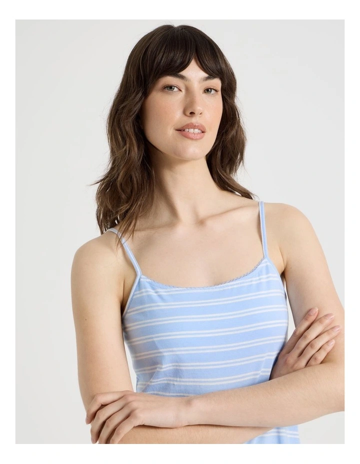 Cotton Jersey Chemise in Blue Stripe image 2