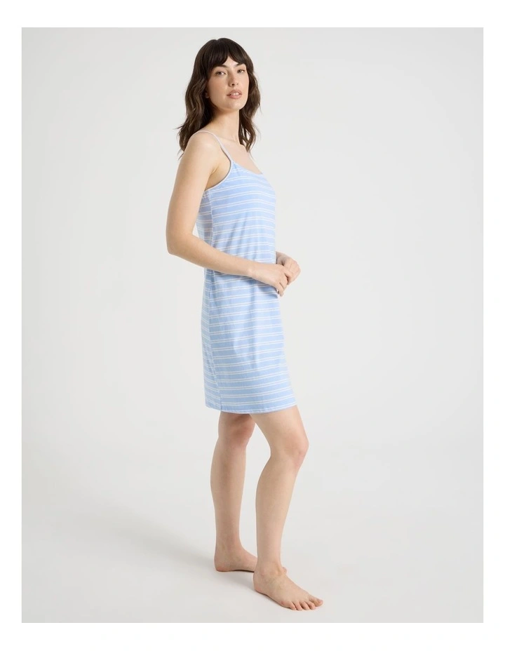 Cotton Jersey Chemise in Blue Stripe image 4