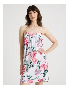 Woven Viscose Chemise in Painted Floral