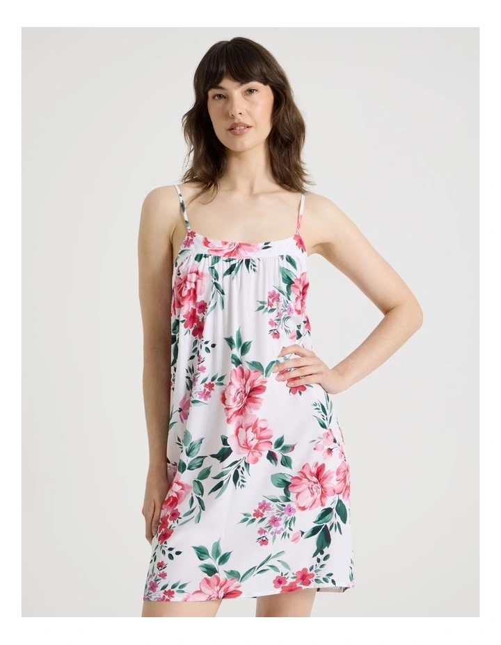 Woven Viscose Chemise in Painted Floral image 1