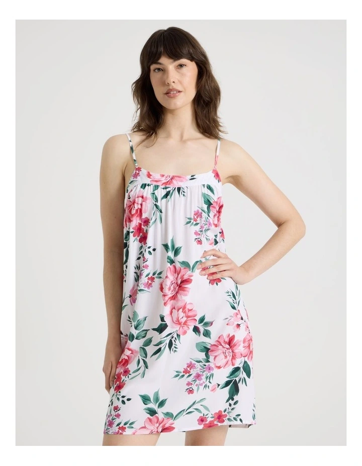 Woven Viscose Chemise in Painted Floral image 1