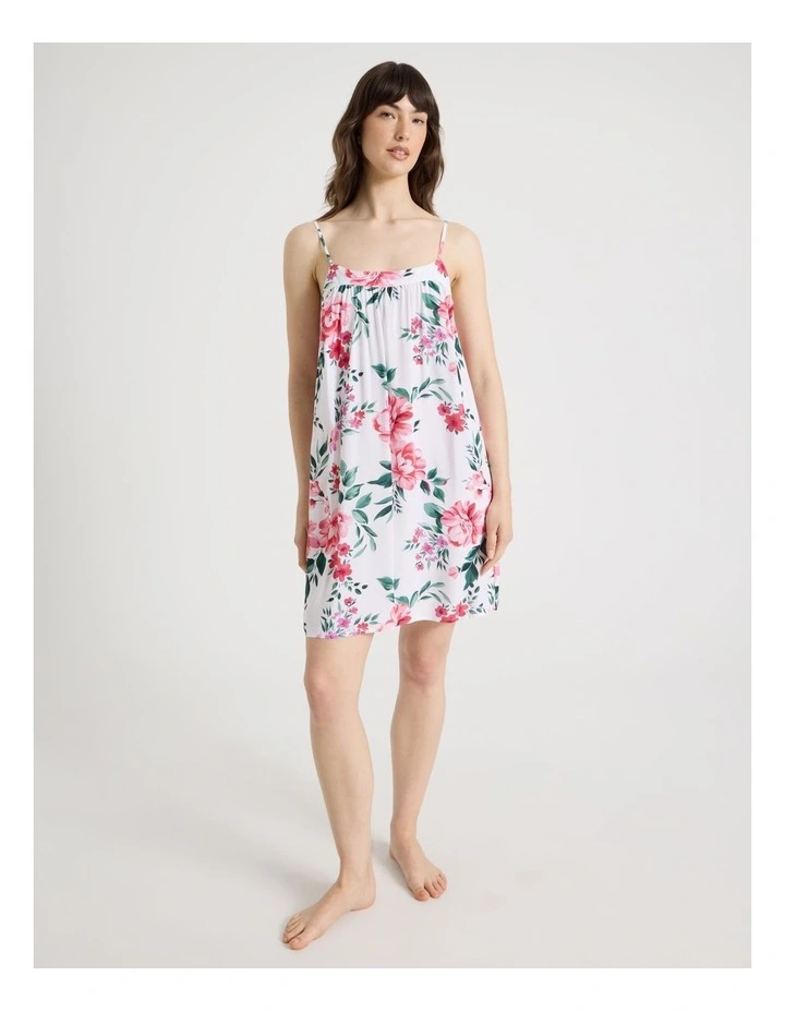 Woven Viscose Chemise in Painted Floral image 2