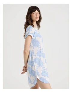 PVE Cuff Nightie in Blue Floral