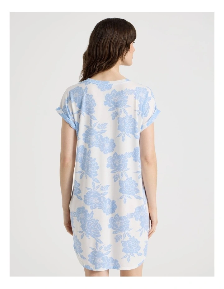 PVE Cuff Nightie in Blue Floral image 5