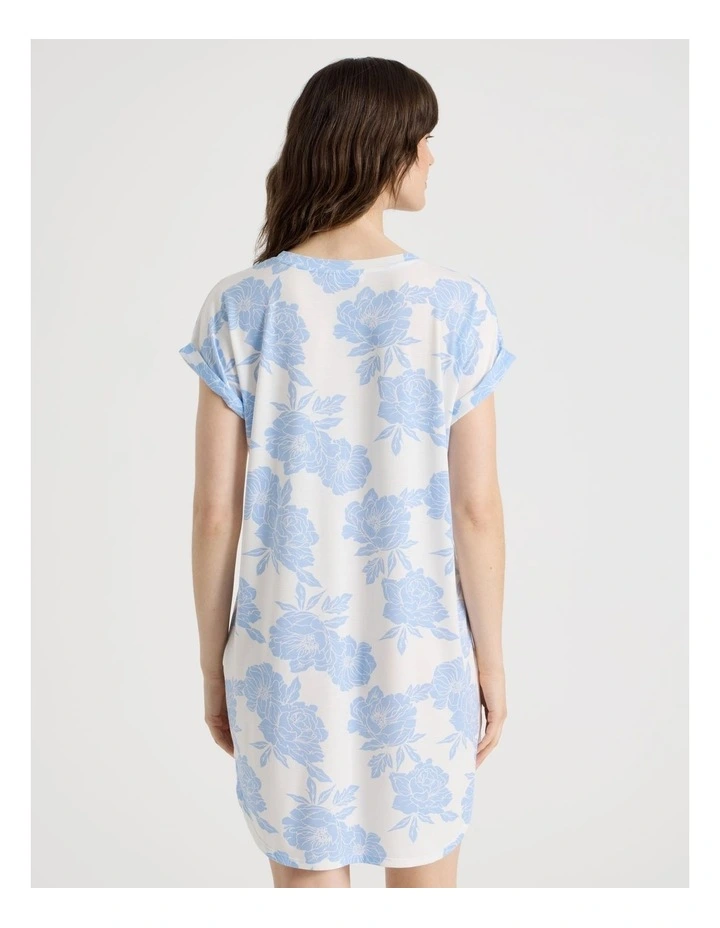 PVE Cuff Nightie in Blue Floral image 5