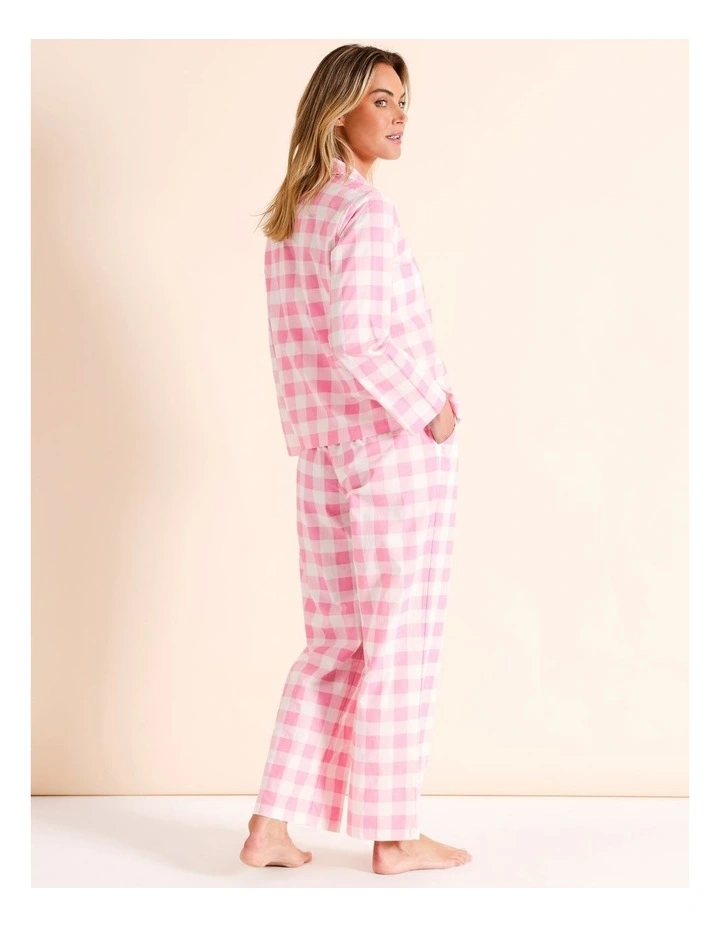 Cotton Long Sleeve PJ in Pink Gingham image 4