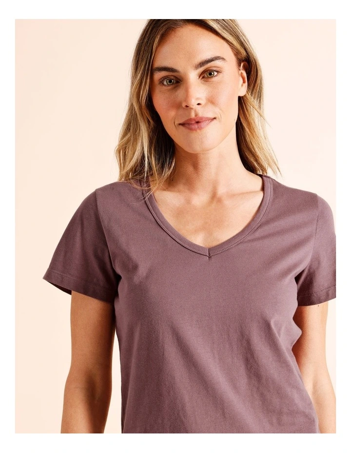 Tableline Knit V-Neck 3/4 PJ Set in Ditsy Floral image 4